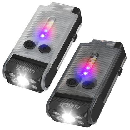 BORUiT V30 900LM UV LED EDC Flashlight Type-C Rechargeable Power Bank Work Light with Magnetic Buzzer Camping Pocket Lantern