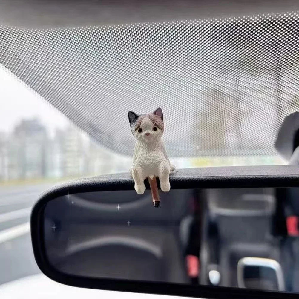 Sleeping Cat Car Ornament – PVC Dashboard & Console Decor