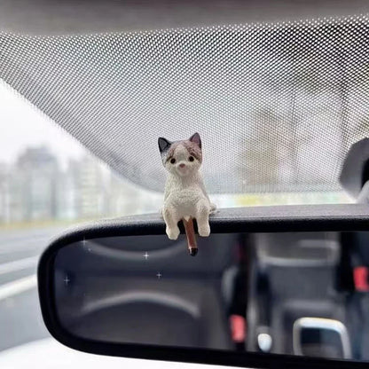 Sleeping Cat Car Ornament – PVC Dashboard & Console Decor