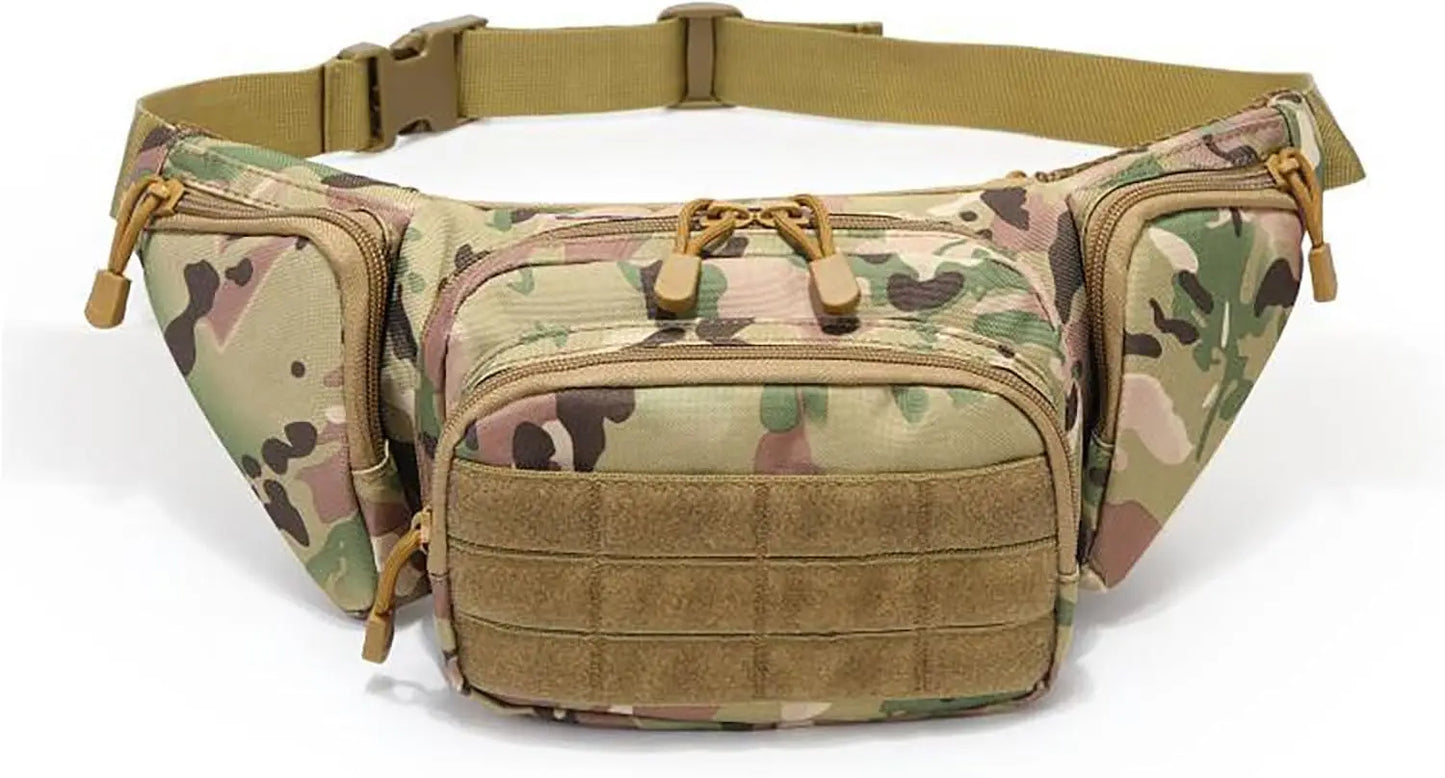 Waterproof Tactical Fanny Pack Concealed Carry Waist Bag with Molle System EDC Pouch for Outdoor Sports Traveling