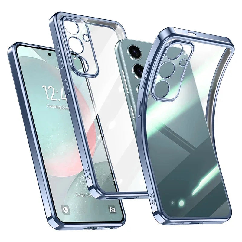 Plating Silicone Soft Case For Samsung Galaxy S26 Ultra S25FE S24 S23 FE Plus A57 A37 A56 A36 A16 A17 Transparent Clear Cover