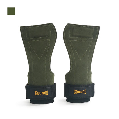 Gym Grips For Men Women Cowhide Palm Guards Weightlifting Fitness Workout Gloves Grips with Wrist Wraps Training Equipment