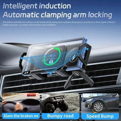 Fast Dual Coil Car Wireless Charger Station Magnet Foldable Cellphone Mount For Samsung Fold 5 4 3 W24 23  S24 S23 S22 Ultra