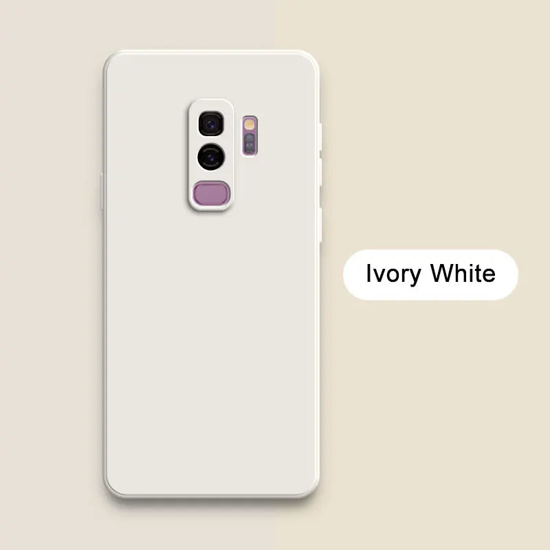 Square Liquid Silicone Back Cover for Samsung Galaxy S9 Plus Camera Protective Soft Shockproof Phone Case SamsungS9 S9Plus Funda