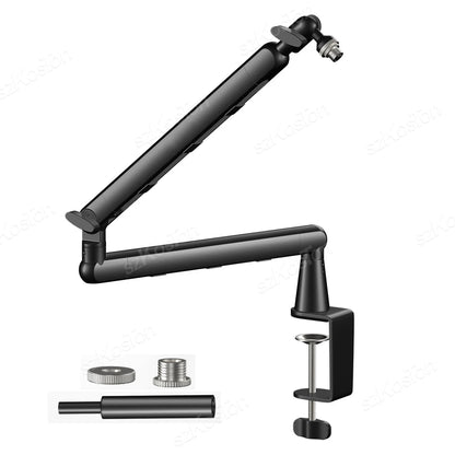 Professional Studio Low Profile Mic Arm with Extended Riser Cable Management Adjustable Microphone Stand for SM7B MV7 AM8 K688