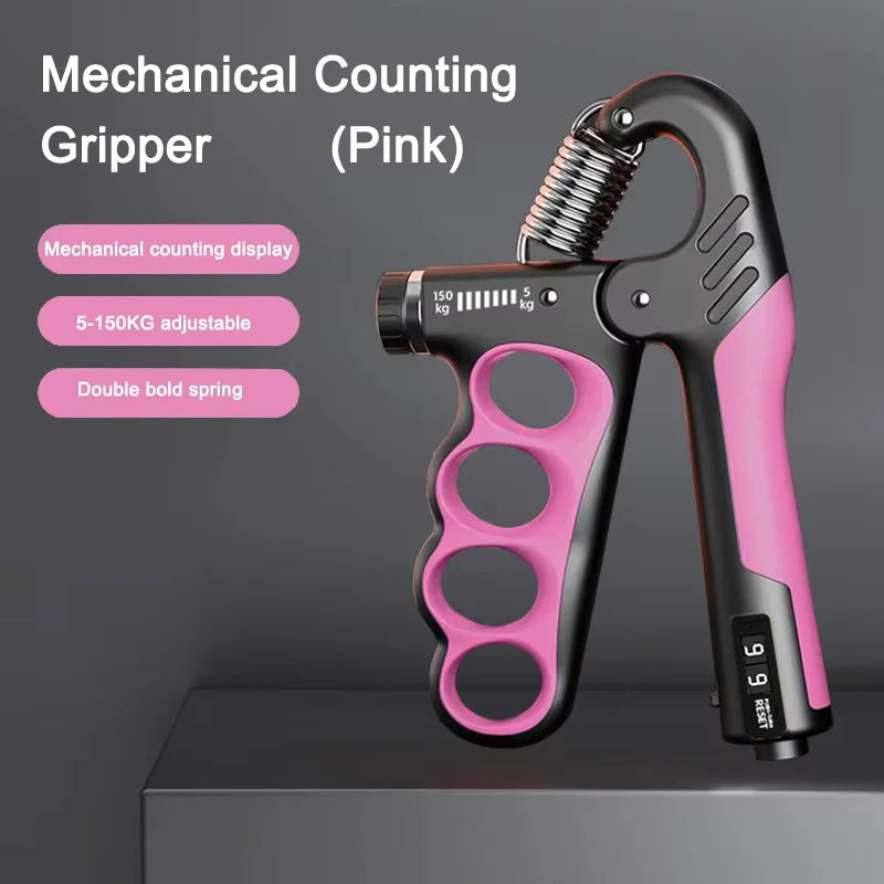 Adjustable Hand Grip Strengthener with Mechanical Counter