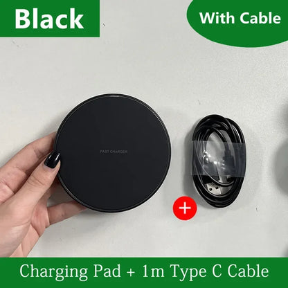 Fast Wireless Charger Pad Fast Wireless Charging Station For Samsung Galaxy S25 S24 S23 S22 Xiaomi iPhone 16 15 14 13 12 Pro Max
