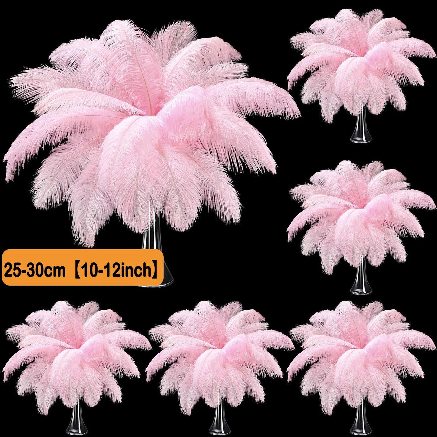 100-300PCS White Ostrich Feathers Bulk Natural Ostrich Feathers for Wedding Party Decorations Table Decorations DIY Crafts