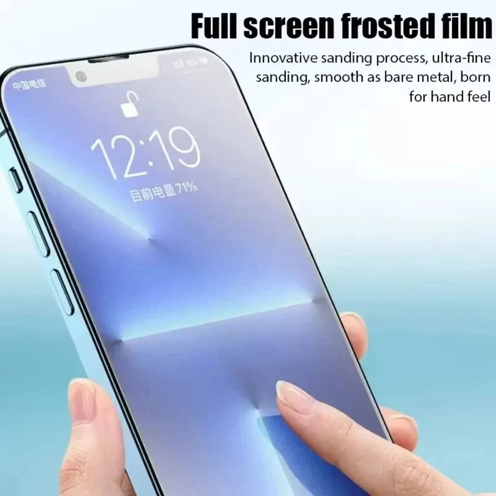 NNBILI 1-2Pcs Matte Tempered Glass For iPhone 16 15 14 12 11 13 Pro Max 16E Anti Fall And Anti Scratch Frosted Screen Protectors