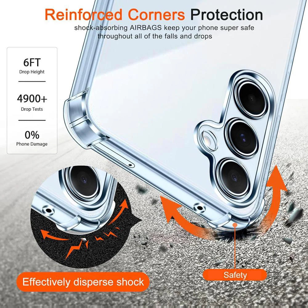 Protector Transparent Case For Samsung Galaxy S25 S24 S23 S22 A16 A26 A36 A56 A15 A35 A55 A14 A34 A54 A13 A53 A52 5G Clear Cover