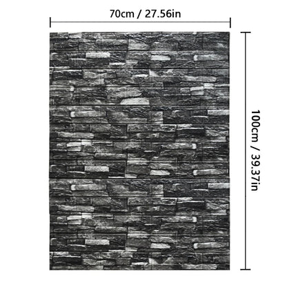 70cm*1m  3D Brick Pattern Wall Panels Wallpaper DIY Waterproof for Living Room Bedroom Kitchen Background Wall Decoration