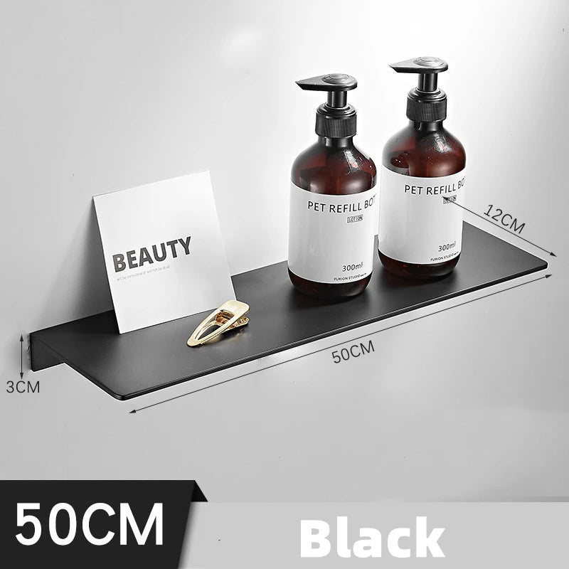 Black/ Chrome Bathroom Shelf Thicken Stainless Steel Corner Shelves Towel Rack Shampoo Holder Kitchen Storage Rack 20/30/40/50cm