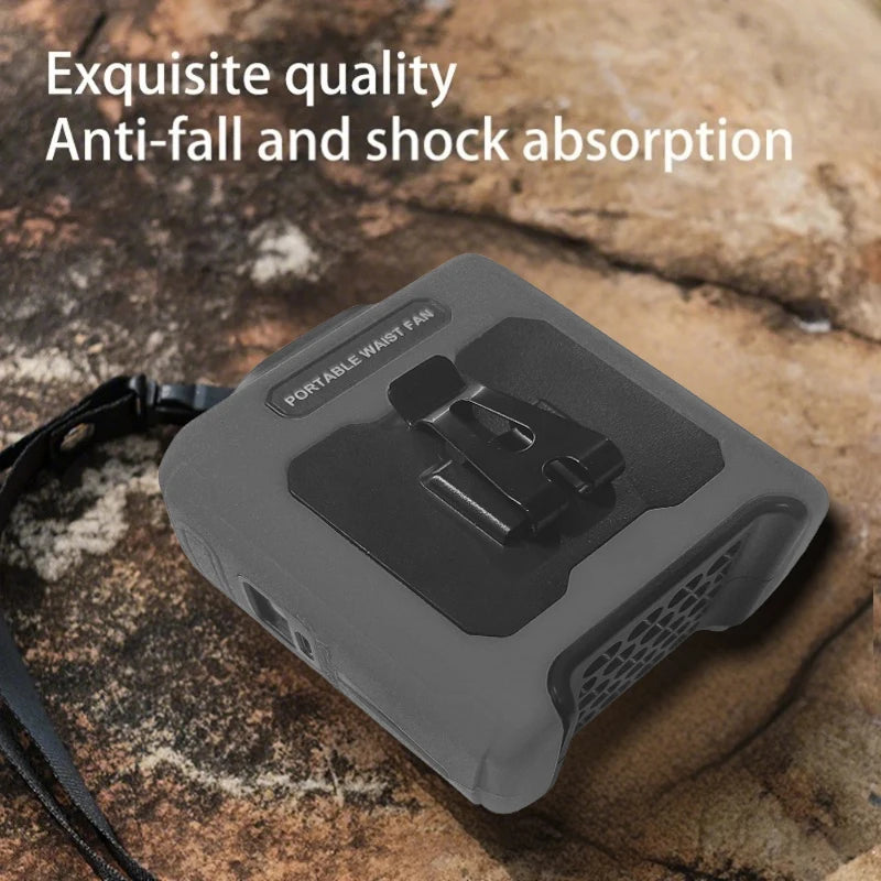 10000mAh Portable Neck Fan Cooling Rechargeable Hands-free Waist Clip Fan with Flashlight for Outdoor Travel Camping Power Bank