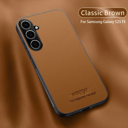 For Samsung Galaxy S25 FE Luxury Business Leather Soft Frame Magnetic Cover For Samsung Galaxy S25 FE S25FE 5G Phone Cases Capa
