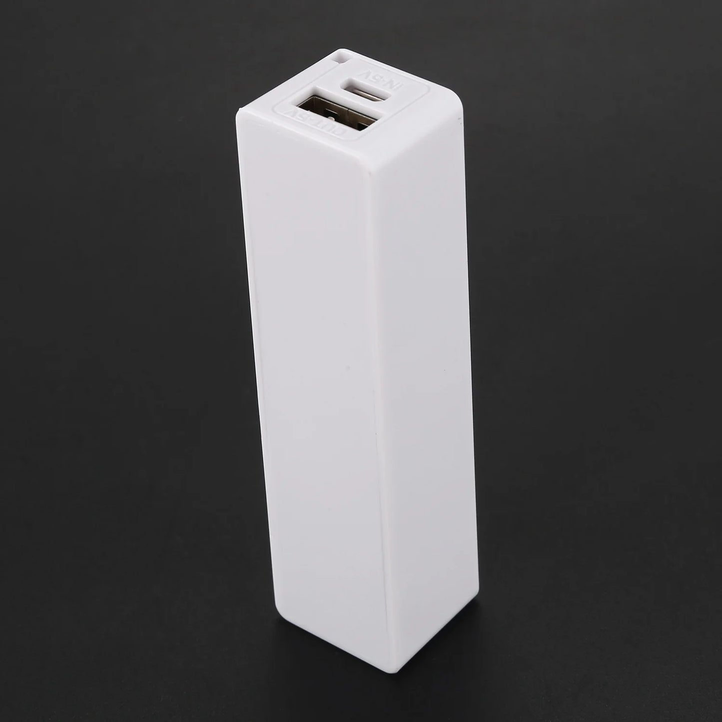 Portable External Power Bank Battery Charger 18650 with Keychain (Without Battery) (White)