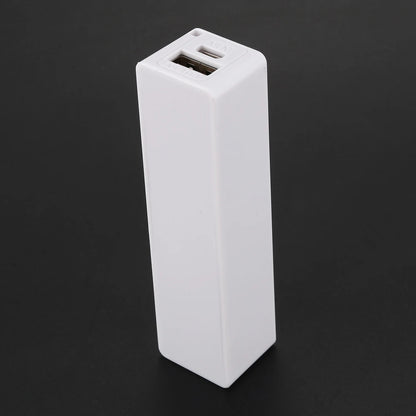 Portable External Power Bank Battery Charger 18650 with Keychain (Without Battery) (White)
