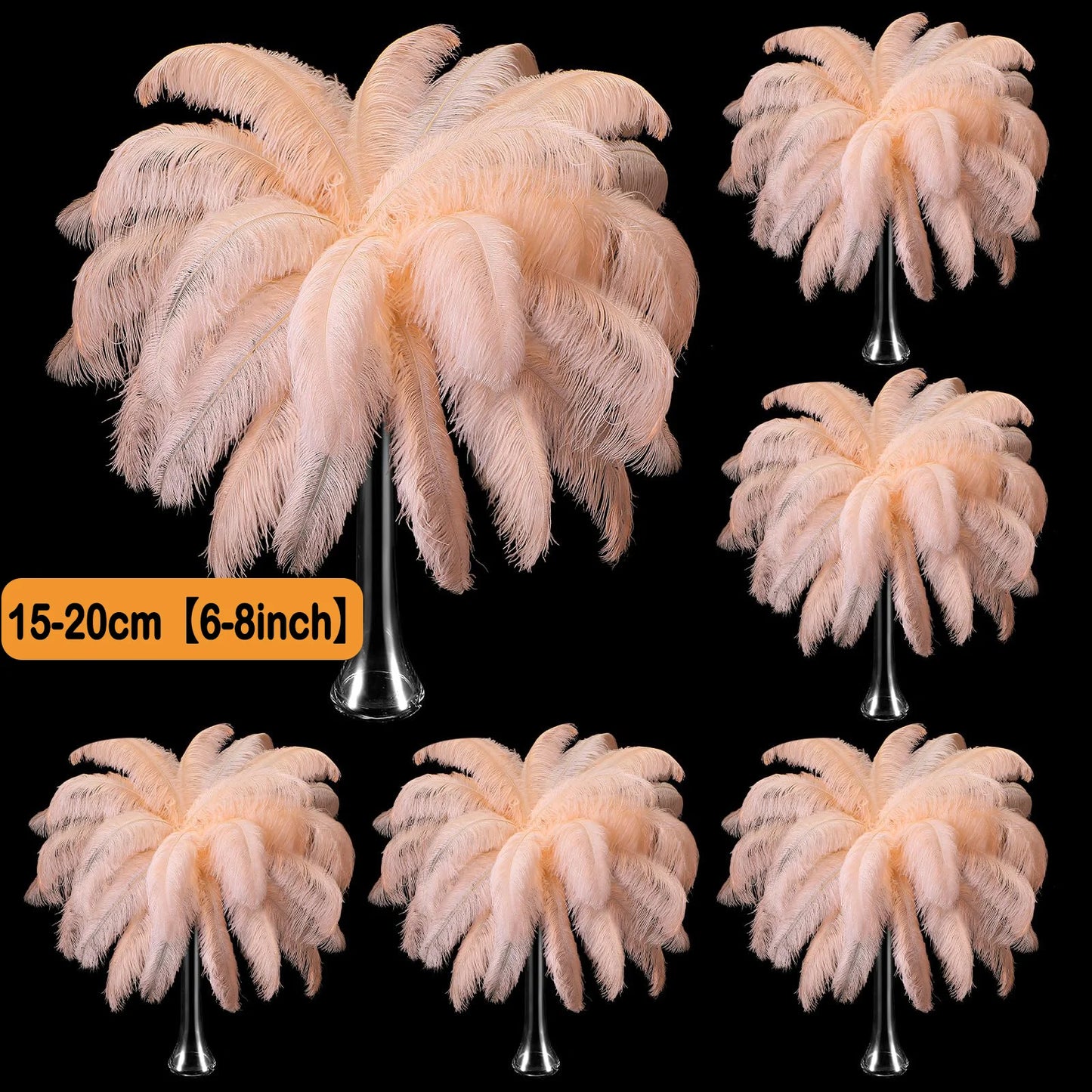 100-300PCS White Ostrich Feathers Bulk Natural Ostrich Feathers for Wedding Party Decorations Table Decorations DIY Crafts