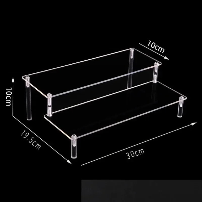 1-5 Tier Iridescent Acrylic Display Risers Stand Shelf for Figures Collectibles Cupcakes Perfumes Jewel Decorating & Organizing