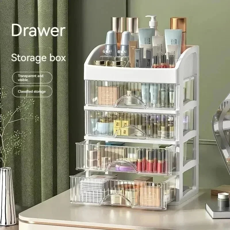 Multi-layer Drawer Makeup Organizer, Transparent Cosmetic Storage Box, Desktop Vanity Organizer for Skincare, Lipsticks, Perfume