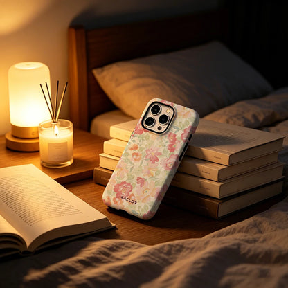 Pink Orange Floral Bumper Case Dual Layer for iPhone 17 16 15 14 Plus 13 Pro Max Shockproof Hard PC Cover