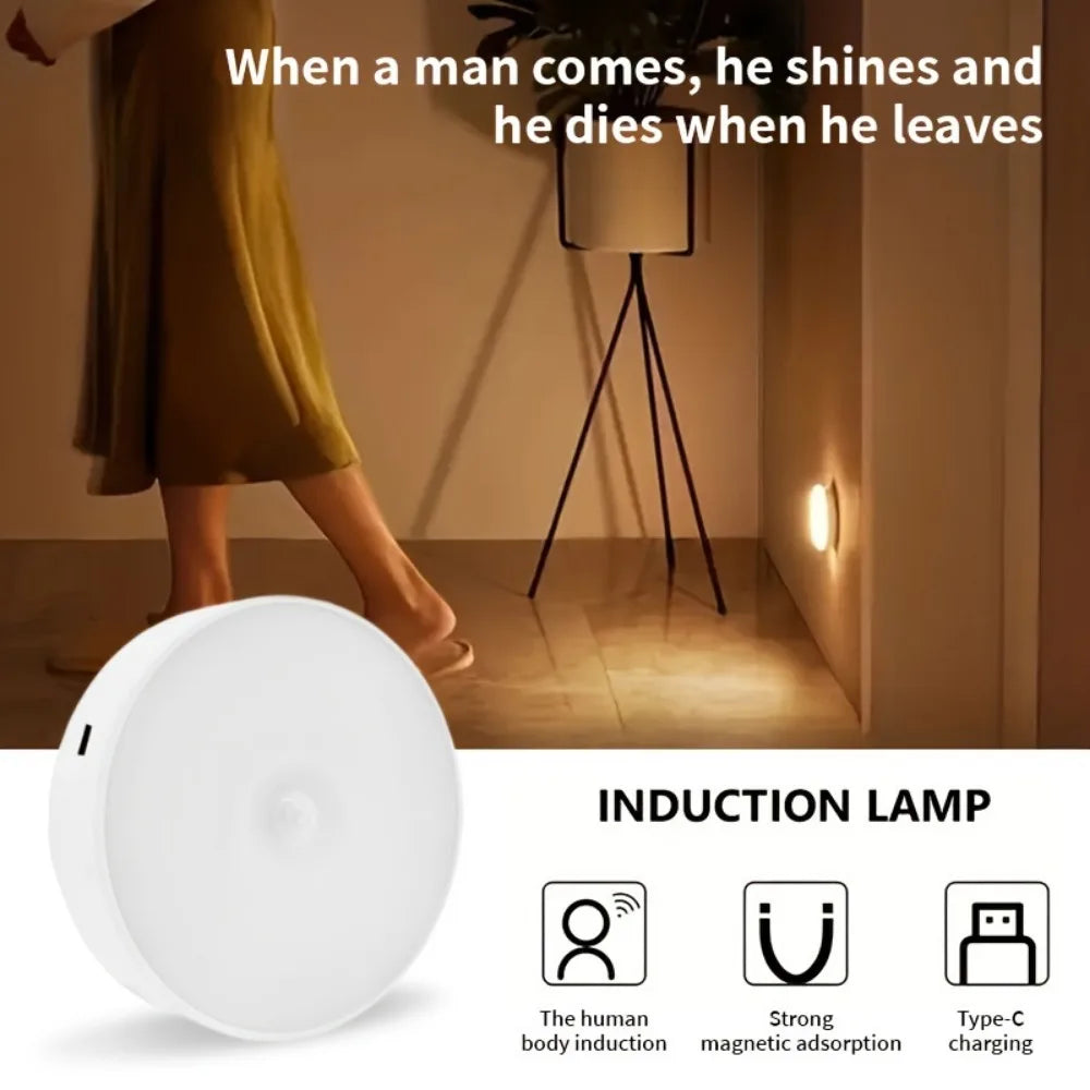 3pcs Motion Sensor Night Lights in Warm White/Cold White - Adjustable Brightness, Automatic On/Off, Ideal for Bedside, Stairs, U