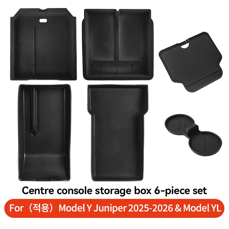 For Tesla Model 3/Y/YL Highland Juniper 2026 Center Armrest Hidden Storage Box Cup Holder Console Organizer Box Accessories