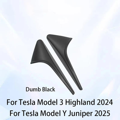 ABS Carbon Pattern Side Camera Cover For Tesla Model 3 Highland 2024 Model Y Juniper 2026 ABS Leaf Board Sticker Accessories