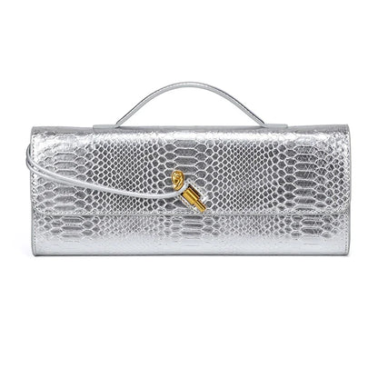 PU Leather Fashion Luxury Top-Handle Bag For Women Evening Handbag Long Purse Crocodile Pattern Crossbody Shoulder Bags