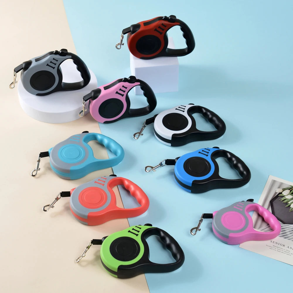 Retractable Dog Leash – 3m & 5m Nylon Lead for Small & Medium Dogs