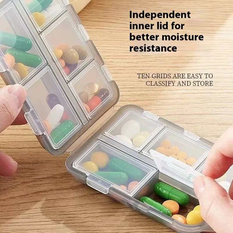 Tcare Travel Pill Organizer Moisture Proof Pills Box for Pocket Purse Daily Pill Case Portable Medicine Vitamin Holder Container