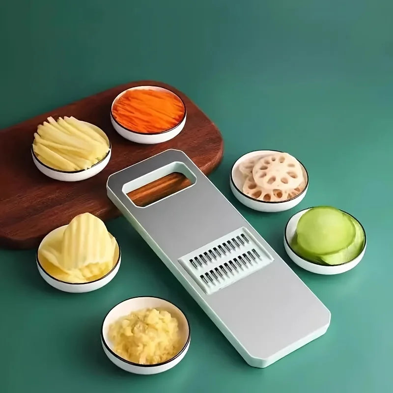 7pcs/set Multifunctional Vegetable Slicer and Grater Set - Interchangeable Blades Manual Kitchen Tool Kit - for Potatoes