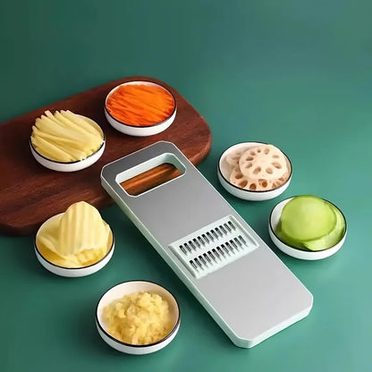 7pcs/set Multifunctional Vegetable Slicer and Grater Set - Interchangeable Blades Manual Kitchen Tool Kit - for Potatoes