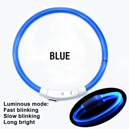C 1pcs USB Type-C Rechargeable Pet Glowing Collar Dog LED Light Collar Luminous Anti-Lost Dog Collar Dog Necklace Collar