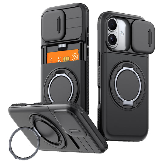 Dual Layer Shockproof iPhone Case with Ring Holder