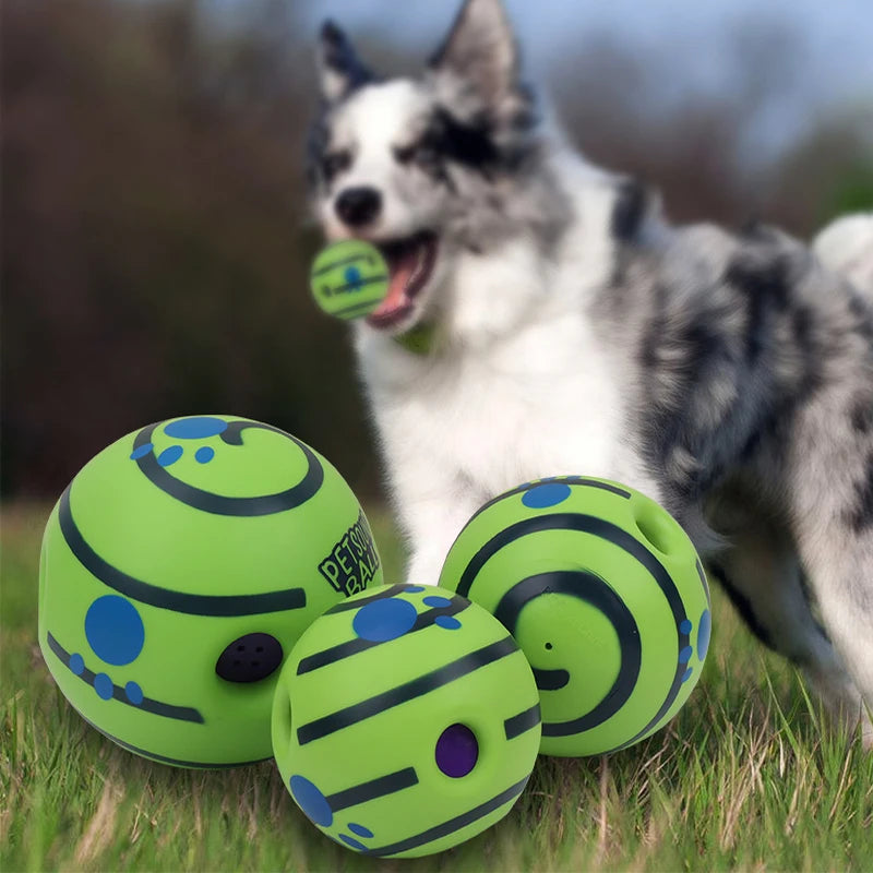 New Hot Wobble Wag Giggle Glow Ball Interactive Dog Attention Toy Fun Giggle Sounds Ball When Rolled or Shaken for Pet Dog Fun