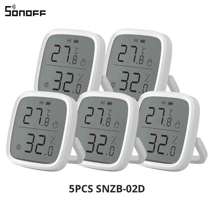 SONOFF SNZB 02D Zigbee Temperature Humidity Sensor SNZB-02D with LCD Screen for EWeLink SONOFF ZigBee Bridge Alexa Alice