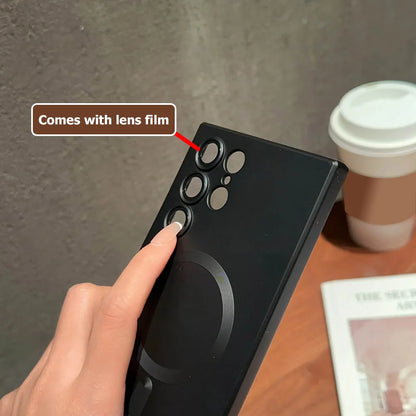 Soft Shockproof Magnetic Case For Magsafe Samsung Galaxy S26 Ultra S25 S24 S22 S21 Plus S20 FE Edge With Lens Protector Cover