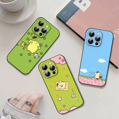 P-Pompompurins Black Phone Case That Fits For IPhone 17,16,15,11,13,14 Pro Max,Plus,X,Xr,Xs Max,13Mini
