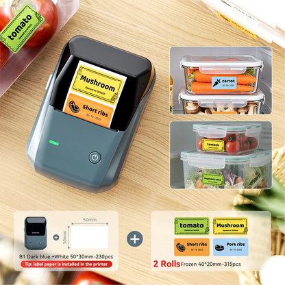 Niimbot B1 Wireless Thermal Label Printer Food Tag Barcode Price Small Business 20-50mm Print Width Label Machine for Home