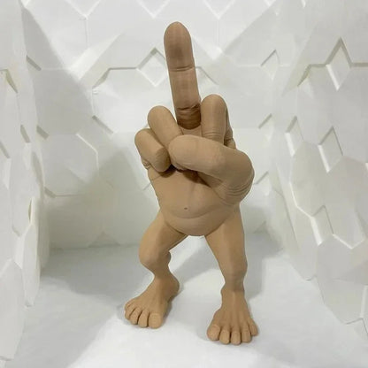 Middle Finger Figure With Legs Office Desk Resin Ornaments Creative Funny Middle Finger Desktop Decoration