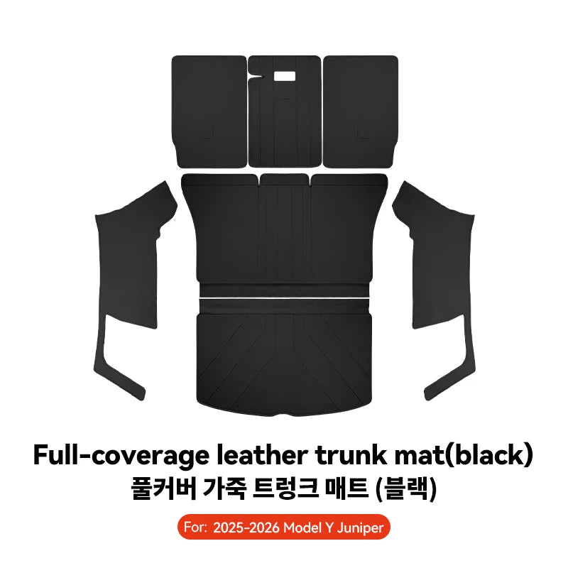 YZ For Tesla Model Y Juniper 2021-2026 Leather Trunk Mats Fully Surrounded Waterproof Non-Slip Liner Custom Floor Mat Accessorie