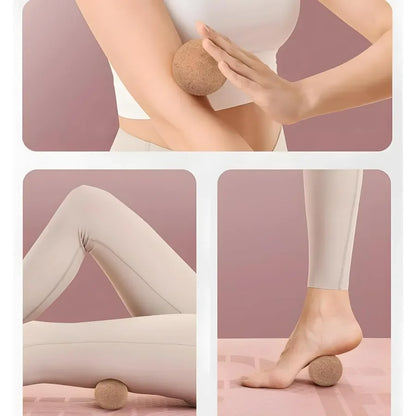 Cork Massage Ball for Muscle Relaxation, Deep Tissue Massager for Back & Shoulders, Portable Self-Care Tool