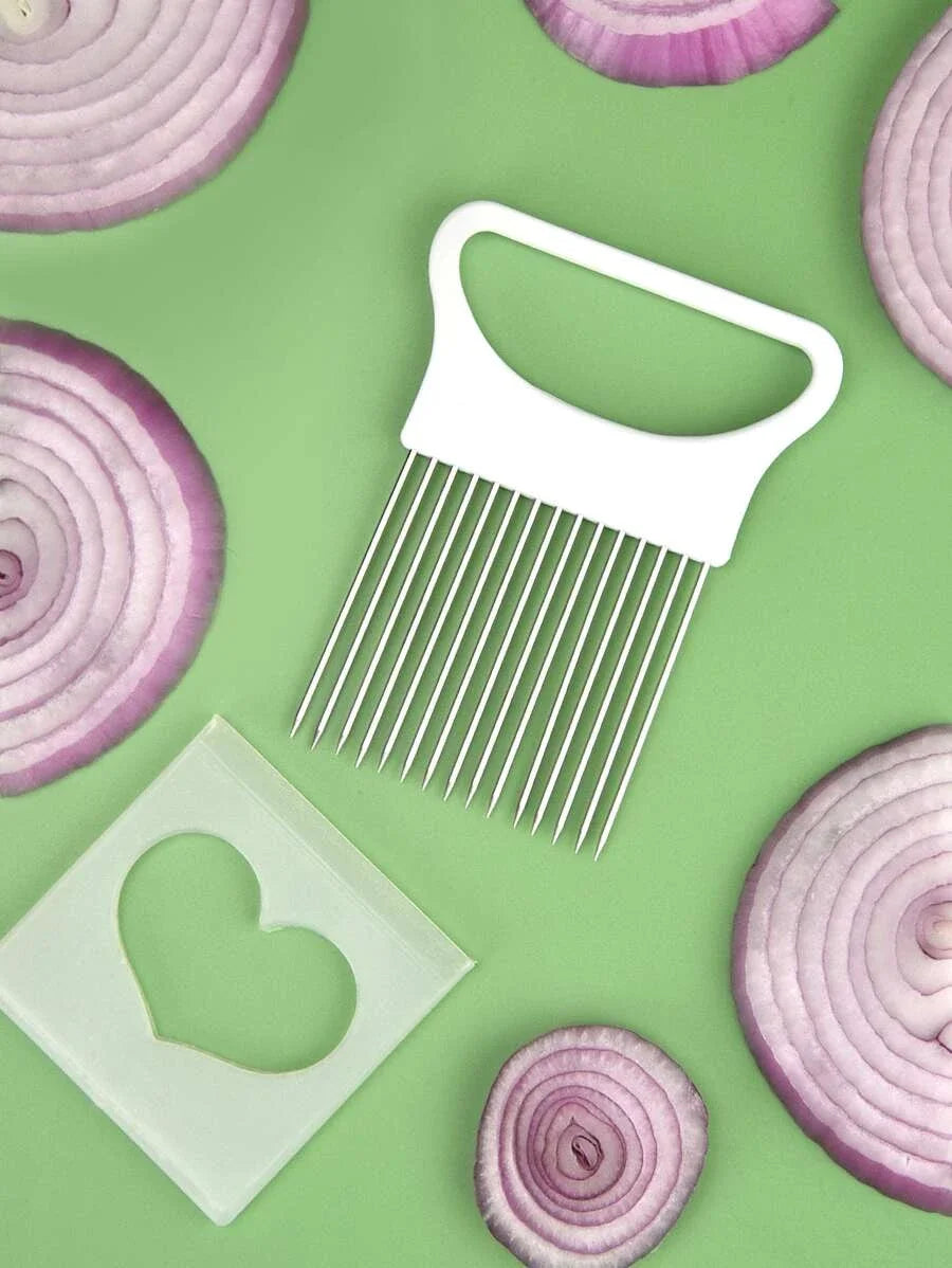 Stainless Steel Onion & Potato Slicer Holder – Kitchen Tool