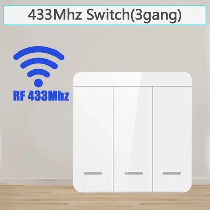 86 Wireless Smart RF 433Mhz Wall Panel with Remote Control 1/2/3gang Mini Relay Receiver Home Led Light Lamp Switch