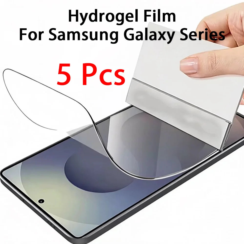 Panglam 5Pcs HD Hydrogel Film For Samsung Galaxy S26 Ultra S22 S23 S24 S25 Ultra Screen Protector Full Screen Film For S26 S25