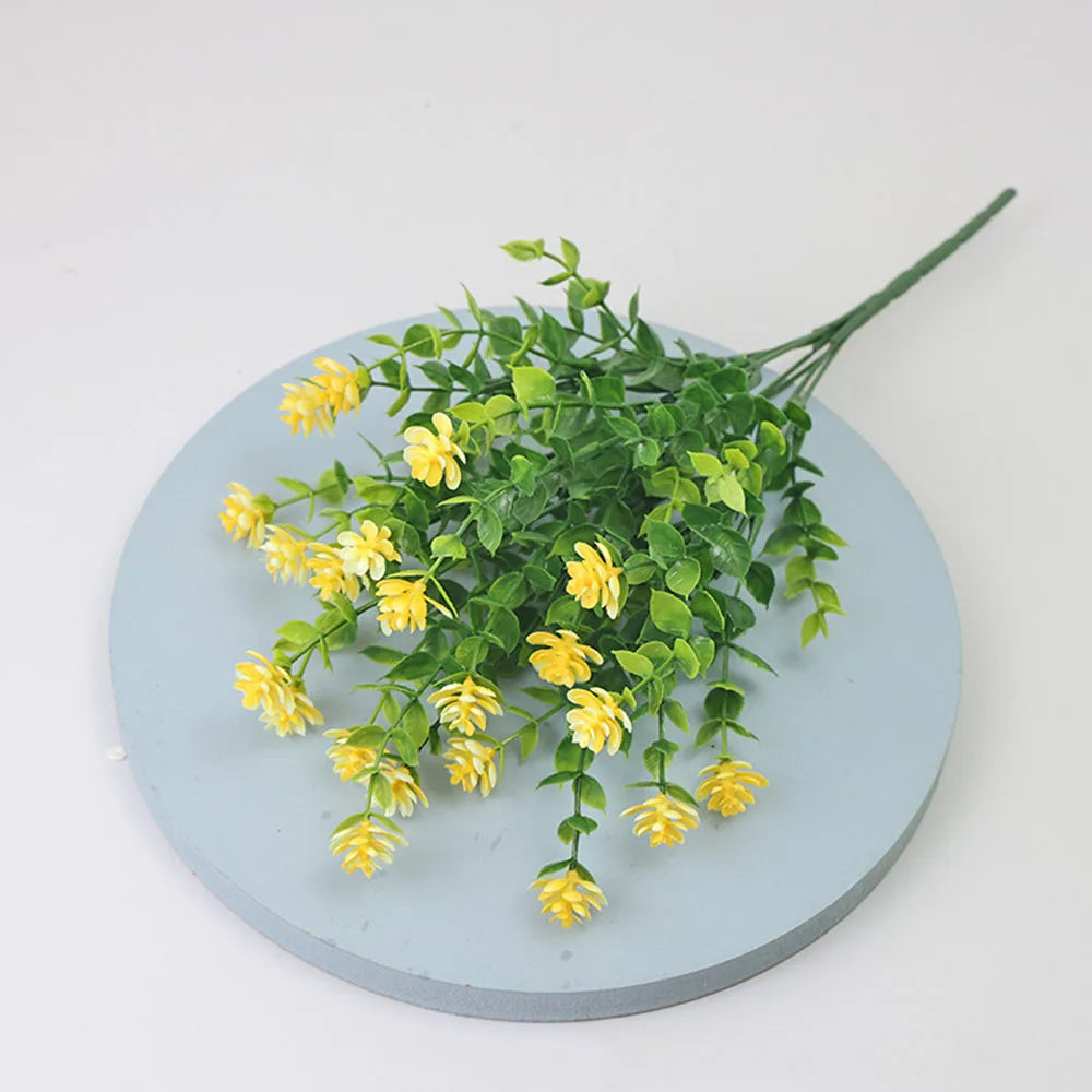 1/3 Bundle Artificial Flowers Outdoor Shrubs Plants UV Resistant Fake Flower Greenery for Office Kitchen Wedding Hotel Decor