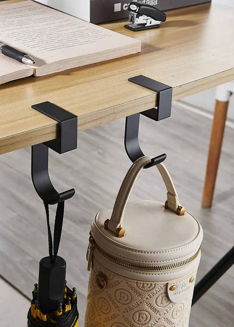 5-Shaped Portable Desk Hook | Punch-Free Table Edge Hanger for Handbags, Umbrellas | Student & Office Home Organizer