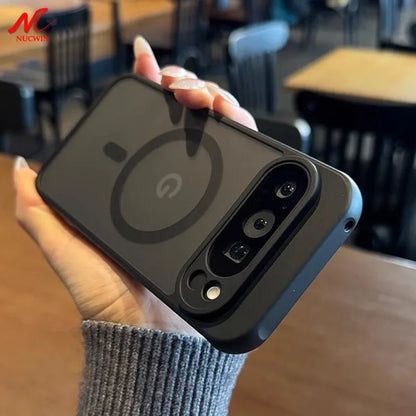 For Google 9A Magnetic Case Slim Matte Carbon Fiber Wireless Charger Cover for Google Pixel 9 10 Pro XL 8A 8 Pro Armror Cover