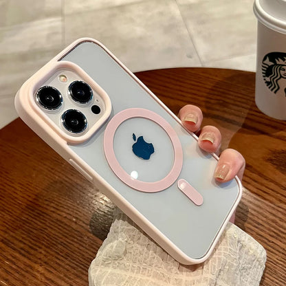 Luxury For Magsafe Transparent Case For iPhone 17 16 15 14 13 12 11 Pro Max Plus Air Magnetic Wireless Charge Cases Clear Cover