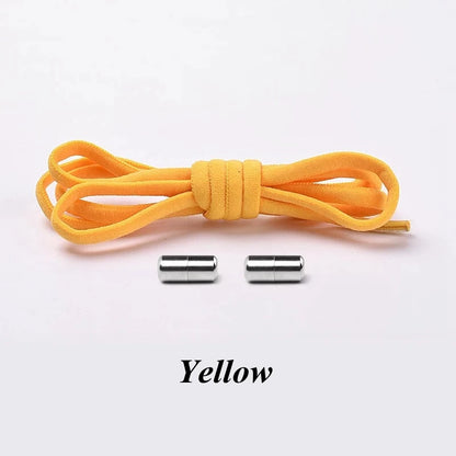1Pair No tie Shoelaces Round Elastic Shoe Laces For Kids and Adult Sneakers Shoelace Quick Lazy Laces 21 Color Shoestrings